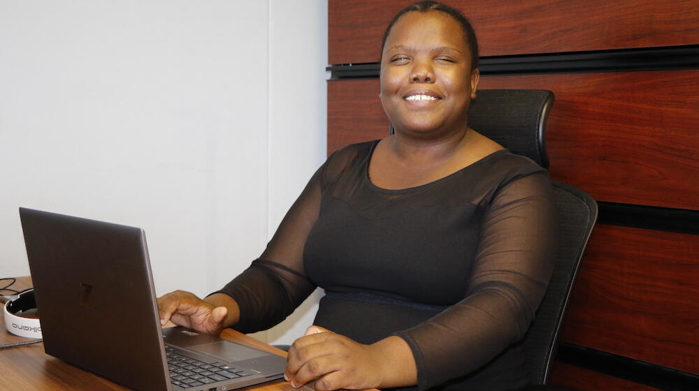 Tsaone Mosweu has not let her genetic eye disorder prevent her from achieving her dreams. 