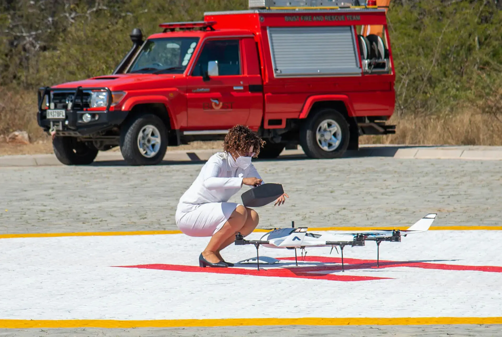 Piloting drones to deliver life-saving products for women delivering in rural Botswana