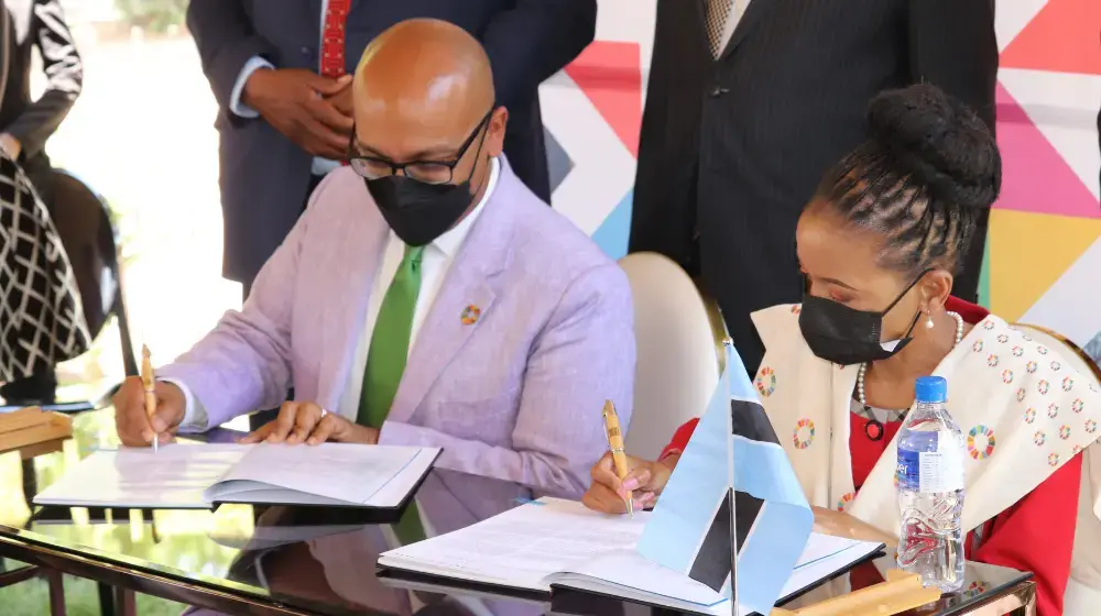 Government of Botswana and United Nations sign new Sustainable Development Cooperation Framework 2022 – 2026