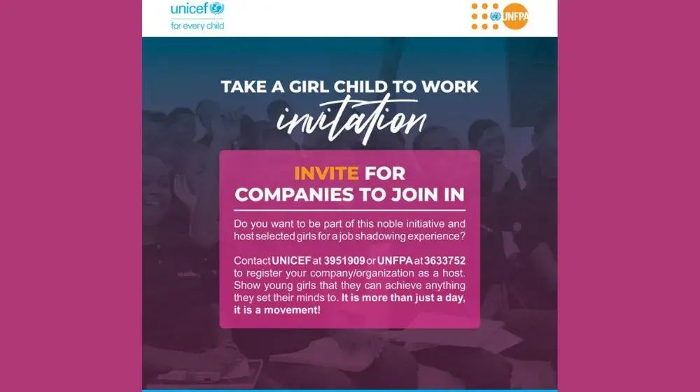 UNFPA and UNICEF “Take a Girl to Work “on International Day of the Girl