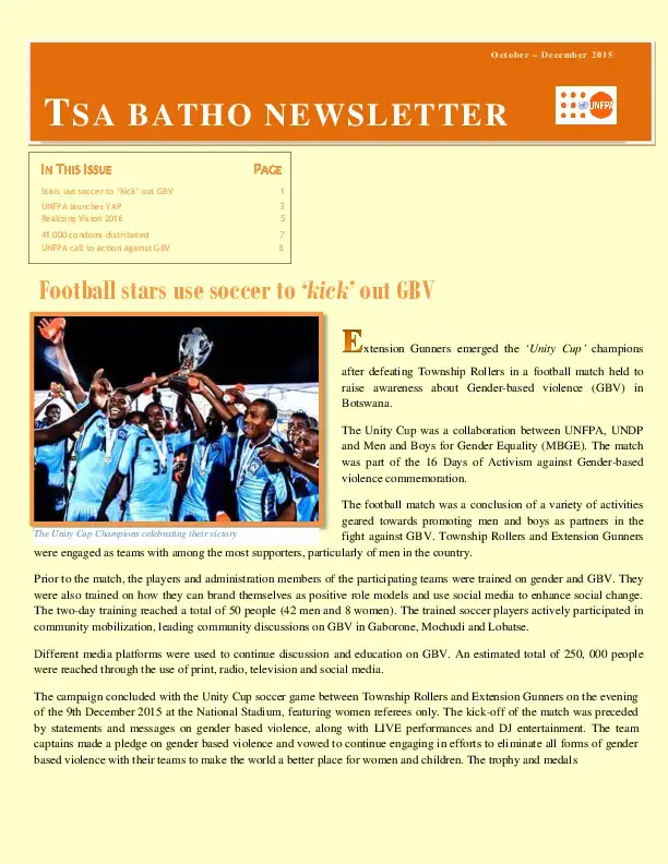 Tsa Batho Newsletter December 2015