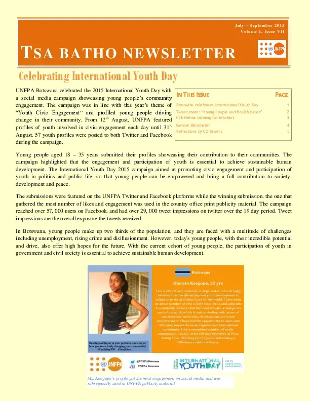 Tsa Batho Newsletter October 2015